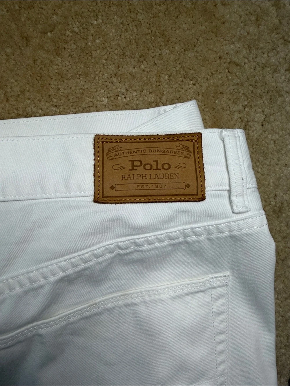Polo by Ralph Lauren Men's White Straight Jeans